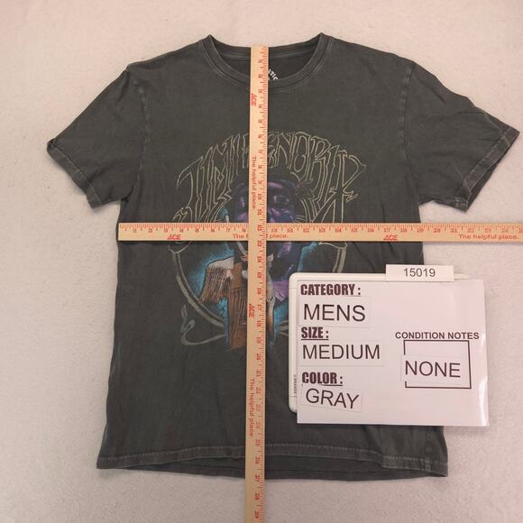 Jimi Hendrix Band Crew Neck Short Sleeve Graphic T Shirt Mens Size M Gray - Picture 5 of 9